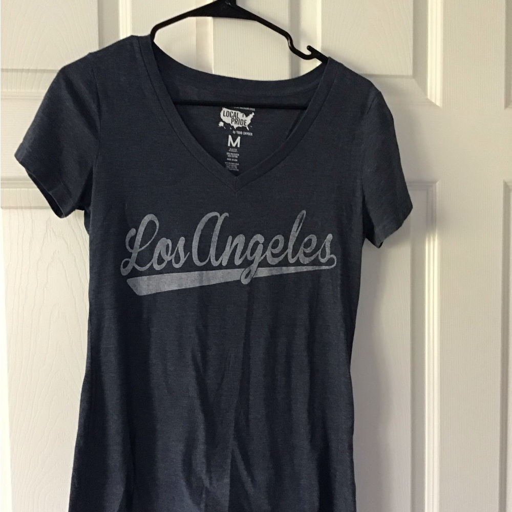 Los Angeles Graphic V-Neck T-Shirt - Dark Blue